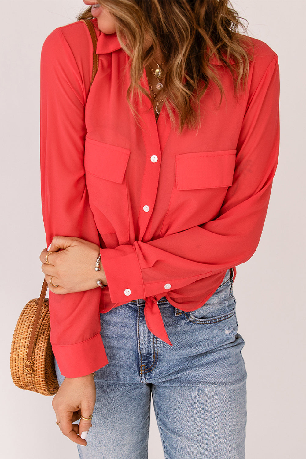 Button-Up Shirt with Pockets
