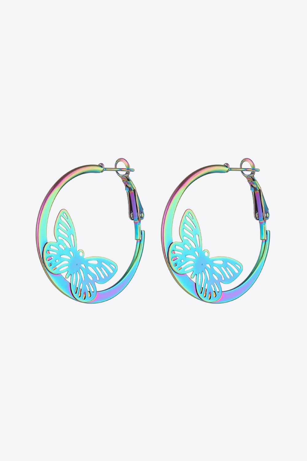Multicolored Butterfly Huggie Earrings